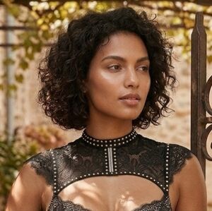 Victoria's Secret Black Lace Bra with Gold Accents